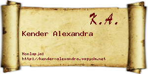 Kender Alexandra névjegykártya