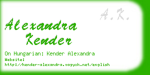 alexandra kender business card